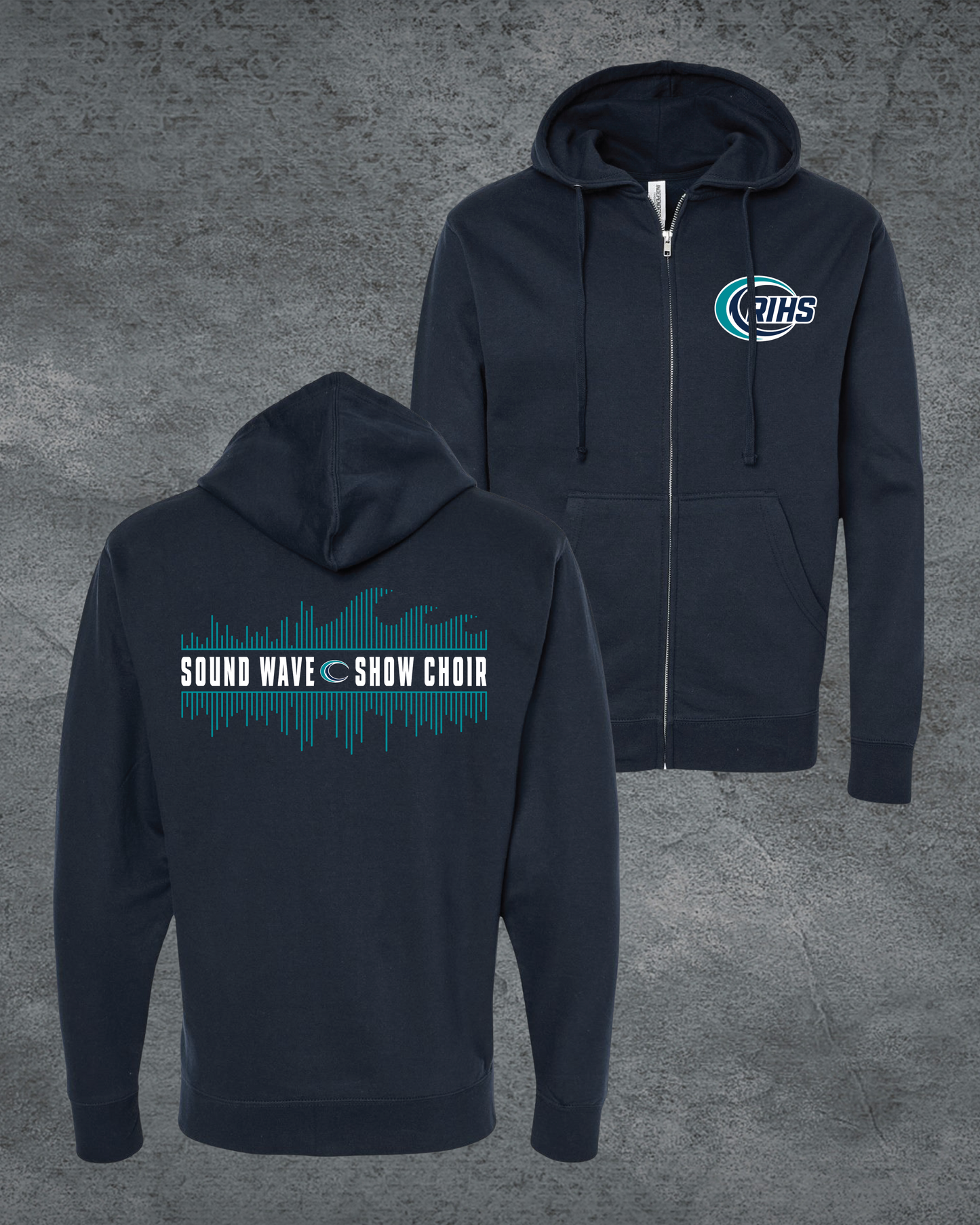 Sound Wave Zip Up Hoodie