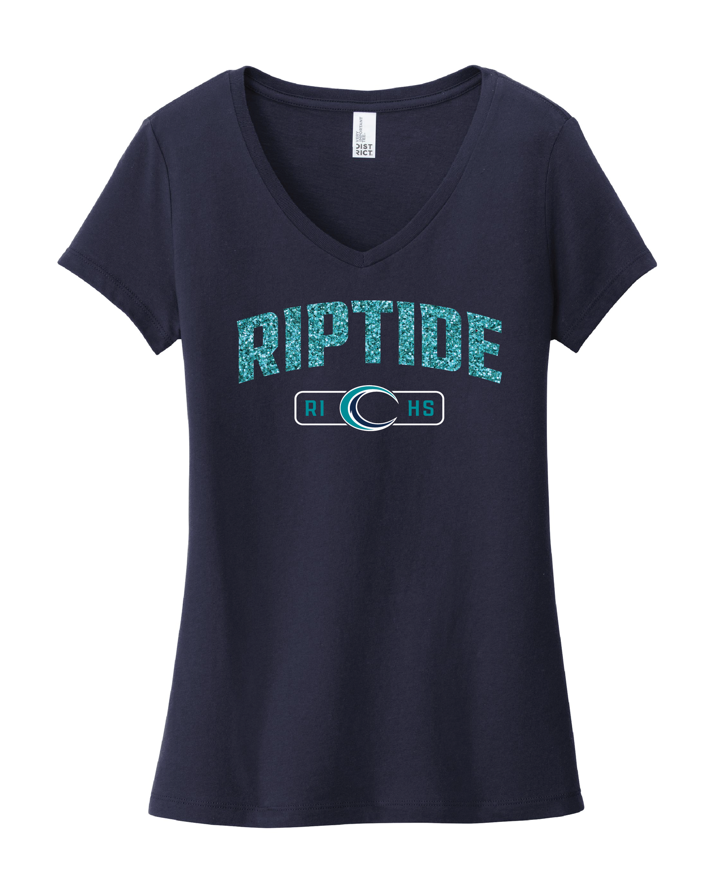 Women's Glitter V Neck T Shirt