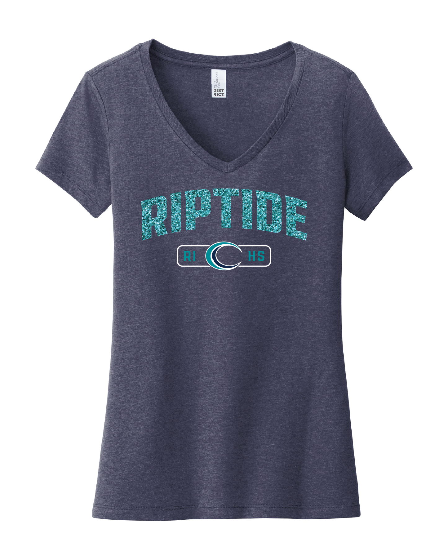 Women's Glitter V Neck T Shirt