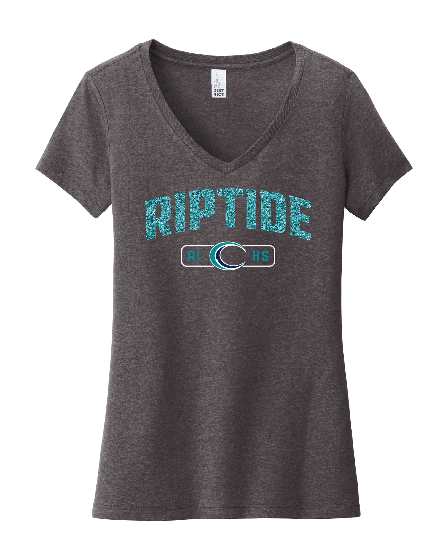 Women's Glitter V Neck T Shirt